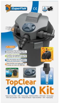 Superfish  TOPCLEAR KIT 10000 komplett System Filter 9W UV plus Pumpe 