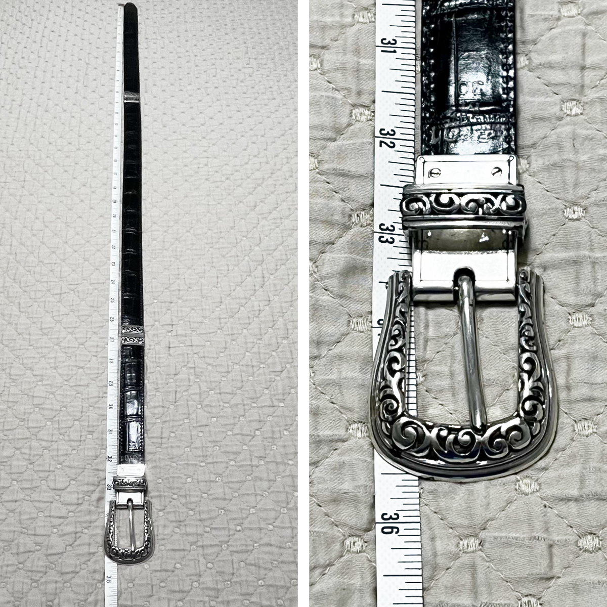 BRIGHTON ♡ Beautifully Design Detailed Vintage Silver Hardware Leather Belt M|30 Brighton Concho Belt - Etsy main image 2