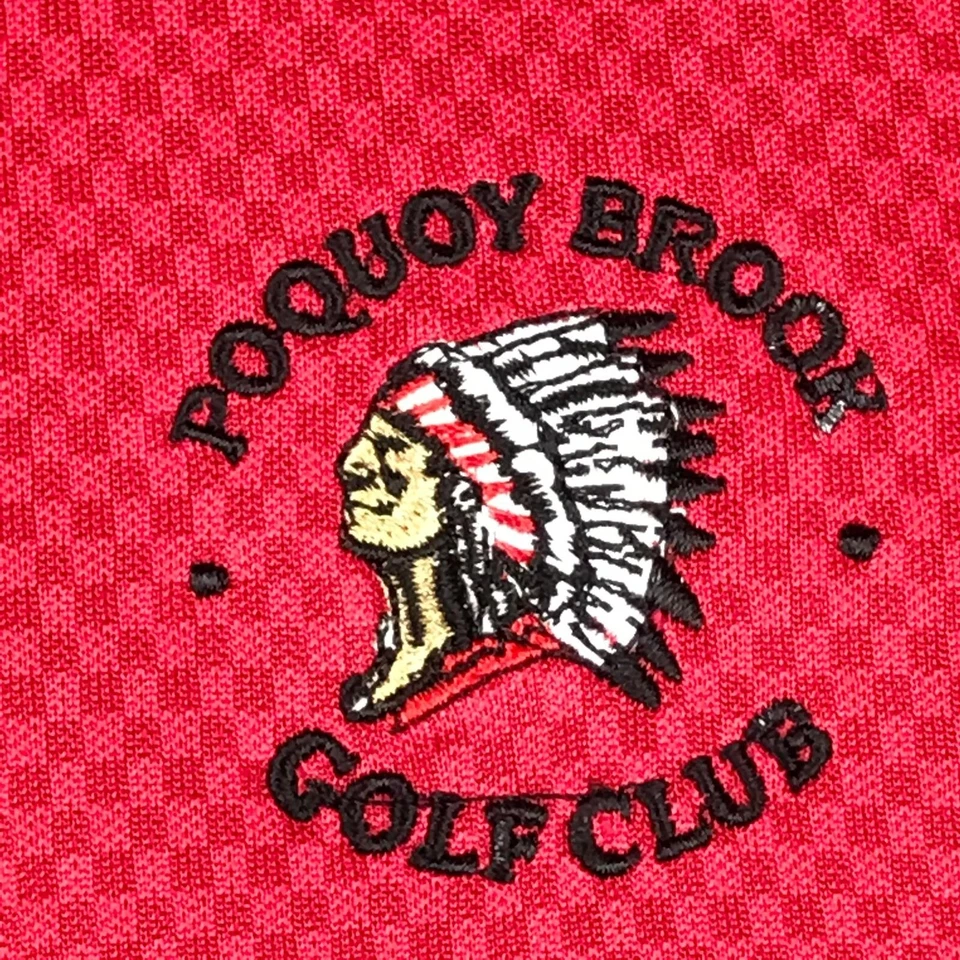 Camisa polo masculina Monterey Club manga curta vermelha grande Poquoy Brook taco de golfe - Imagem 2 de 4