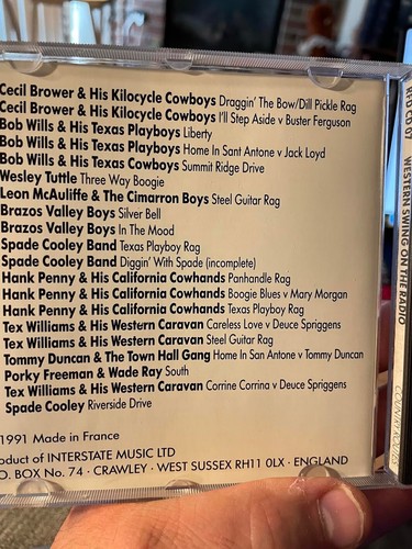 Western Swing On The Radio CD - Bob Wills, Spade, Penny, Tex Williams "Import" - Picture 2 of 4
