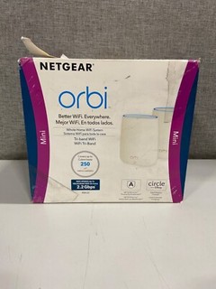 Netgear Orbi Mini White Whole Home 2.2 Gbps Wireless Tri Band Wi Fi System
