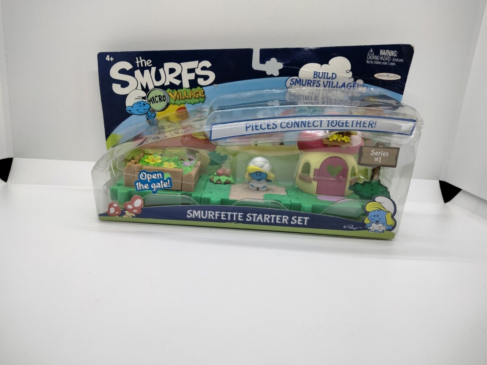 Smurfs Micro Village Papa Smurf & Smurfette DELUXE *2 IN 1 * NEIGHBOR PACK  Jakks