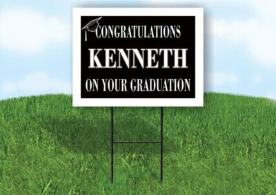 KENNETH CONGRATULATIONS GRADUATION 18 in x 24 in Yard Sign Road Sign with Stand