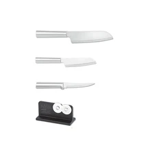 Rada Cutlery 3-Piece Cook's Utility & Paring Knife Set with Sharpener, Silver
