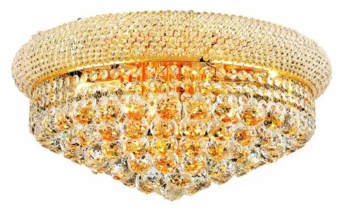 Elegant Lighting V1800F20/RC Primo 10 Light 20"W Flush Mount - Gold - Picture 1 of 8