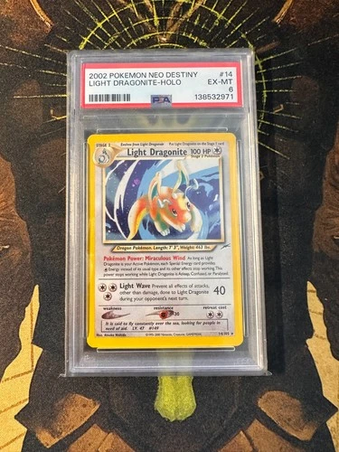 Pokemon Light Dragonite 14/105 Neo Destiny Vintage Holo PSA 6