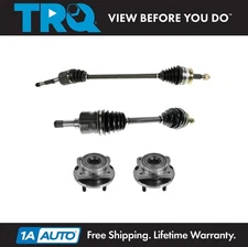 TRQ 4 Piece Front Wheel Hub & Bearing & CV Axle Kit for Dodge Chrysler Plymouth