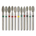 Football Diamond Burs FG Friction Grip Dental Multi-Use Green Red Yellow 368 379