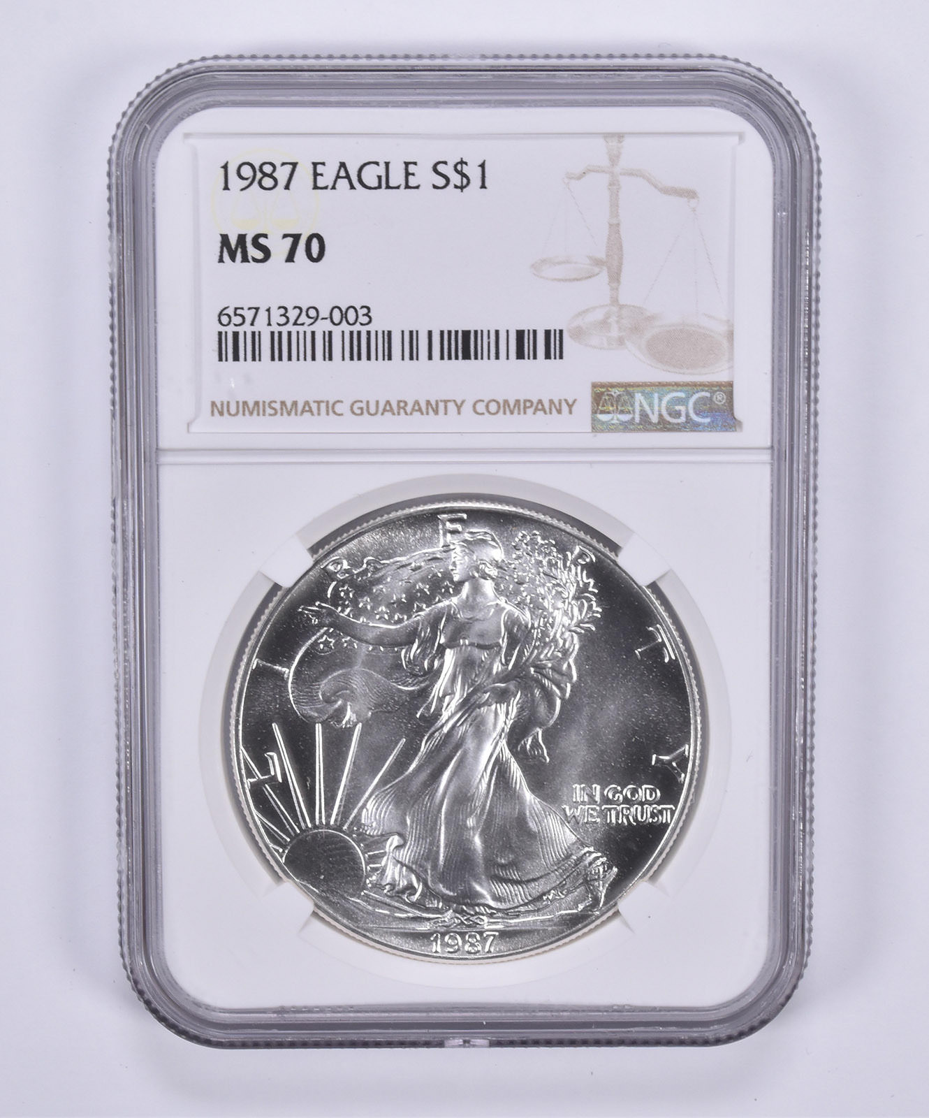 1987 American Silver Eagle MS70 NGC Brown Label | eBay