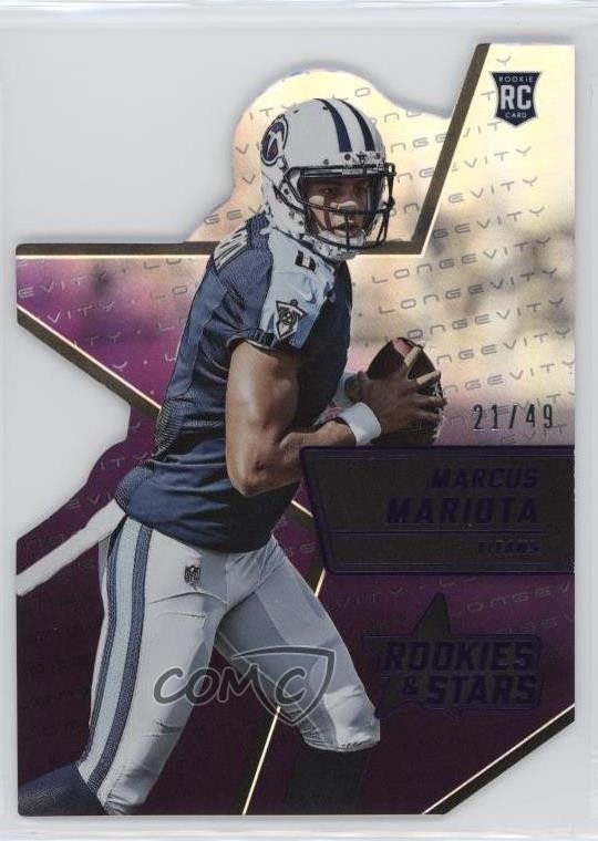 2015 Panini Rookies & Stars Die-Cut Longevity Purple 21/49 Marcus Mariota RC c6x