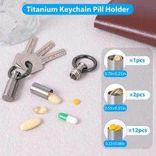 Titanium Keychain Pill Holder,Portable Mini Pill Case, Waterproof Small Pill ...