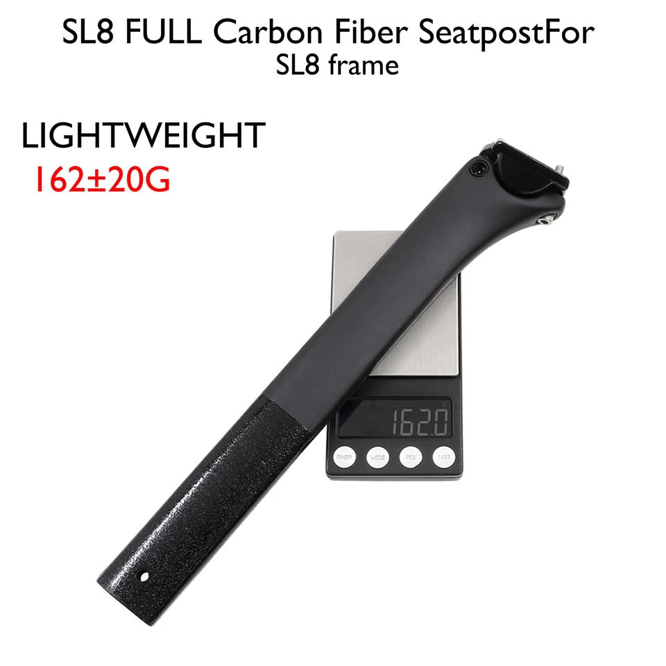 SL8 Seatpost for Road Bikes, Ultralight Carbon Light and Strong 162g, 300mm - Image 3 of 4