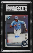 2022 Bowman Chrome Prospect Refractor Estanli Castillo SGC 9.5 Mint+ Auto ya6