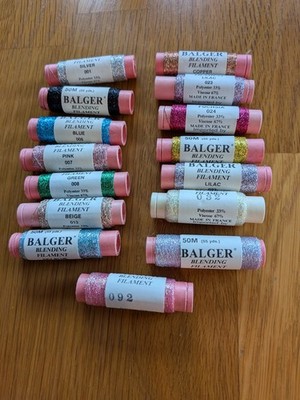 VTG Lot of 15 BALGER Metallic Thread Blending Filament 50m  made in France #A