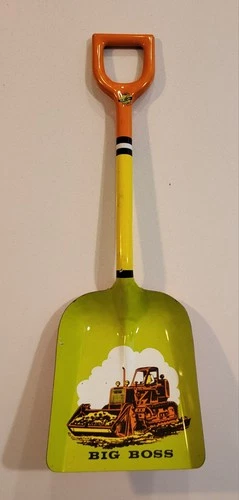 Vintage Big Boss Bulldozer  Sand Box Beach Shovel Ohio Arts Tin Toy