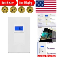 7 Days Digital in-Wall Programmable Timer Switch for Lights, Fans, and Motors...