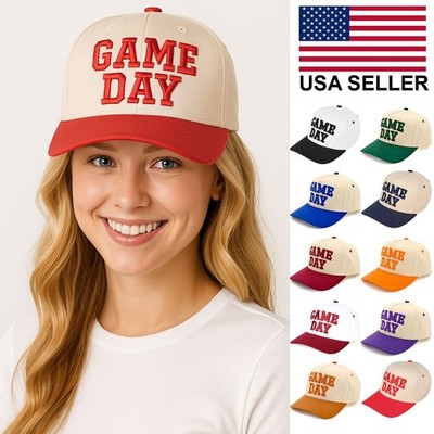 C.C  Unisex Game Day Lettering Embroidered Two Tone Snapback Baseball Tucker Cap