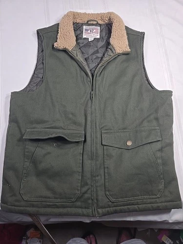 WP WEATHERPROOF Men's Sherpa Collar Full-Zip Workwear Vest Olive green Large - product listing photo