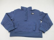 THE NORTH FACE TEEN GIRL'S EDGEWATER QUILTED 1/4 SNAP SIZE LARGE BLUE NF0A7UMG