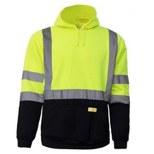New York Hi-Viz Men's Class 3 Safety Hoodie - High Visibility Reflective Swea...