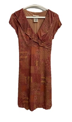 VTG Y2K Faded Glory Size M 8/10 Dress Mesh Overlay Patchwork Tie Back Dress
