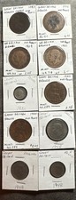 1863-1948 Great Britain Penny, Pence & Shilling Lot. 10 Coins Various Dates