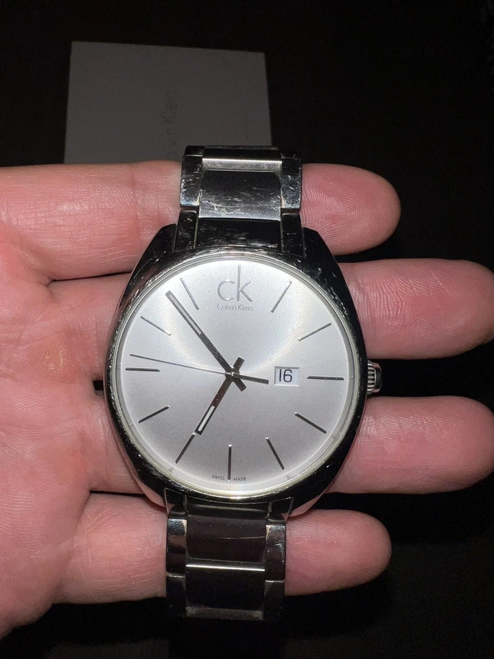 Calvin Klein Exchange Swiss Quartz Silver Men's Watch (Silver Dial) 44mm - Image 2 of 4
