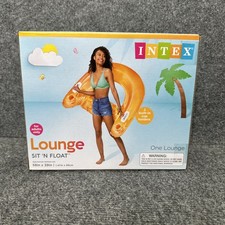 Intex Adult Lounge Sit 'N Float Pool Lounge Chair With Cup Holder 58" 39" 58859