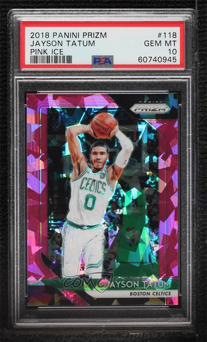 2018-19 Panini Prizm Pink Ice Prizm Jayson Tatum #118 PSA 10 GEM MT