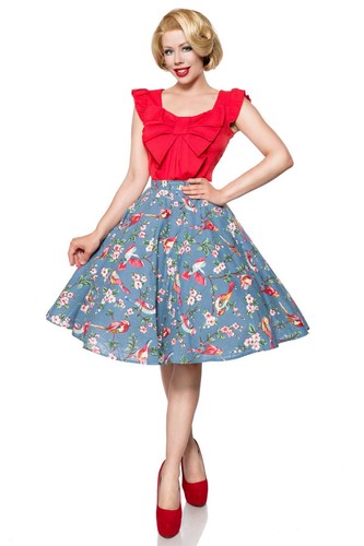 Sexy GONNA A RUOTA taglia S,M,L,XL,2XL (da 40 a 48) AZZURRA fantasia  glamour | eBay