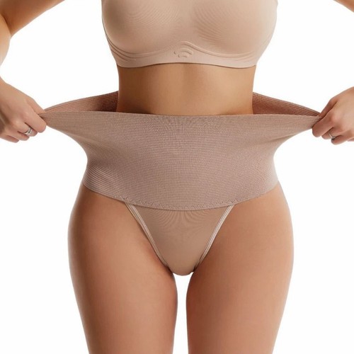 Women Tummy Control Thong Shaper Seamless Underwear Elastic High Waist Panties - Picture 10 of 14