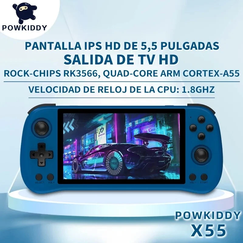 Powkiddy X55 Android 5.5 inch Handheld Retro Game Console (1280x720 IPS Screen)