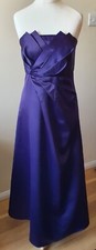 BHS Wedding Collection Long Purple Strapless Dress Size 10 Fit 8 Evening Prom