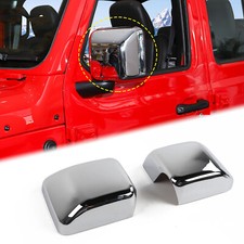 2x Exterior Side Mirror Housing Trim Cover For Jeep Wrangler Jl Jt 2018 Chrome