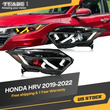Fits 2019-2022 Honda HRV HR-V LED Projector Headlights DRL Assembly W/Demon Eyes