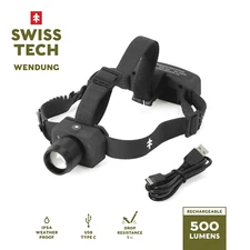 Swiss Tech Faro LED Recargable de 500 Lúmenes,Resistente a la Intemperie ipx4...