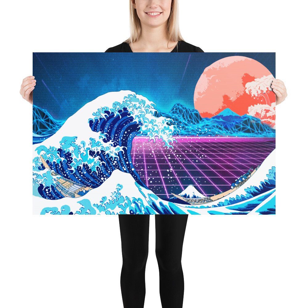 Synthwave Space: The Great Wave off Kanagawa [synthwave