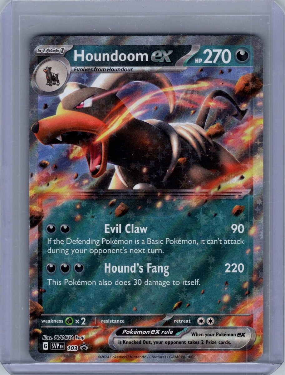 houndoom ex pokemon card Pokémon 134/197 Obsidian Flames Double Rare Holo [DD] Wicked Claws (90) If the Defending Pokemon is a Basic Pokemon Pokémon TCG Houndoom-EX Breakthrough 21/162