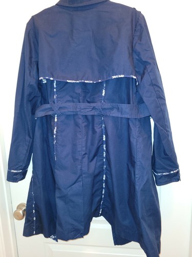 JASON WU for TARGET Navy Blue Trench Coat W/floral Trim Sz XL NWOT - Picture 2 of 9