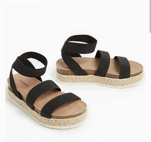 Torrid Black Ankle Strap Espadrille Platform Sandals Womens Size 13W Wide  Width | eBay