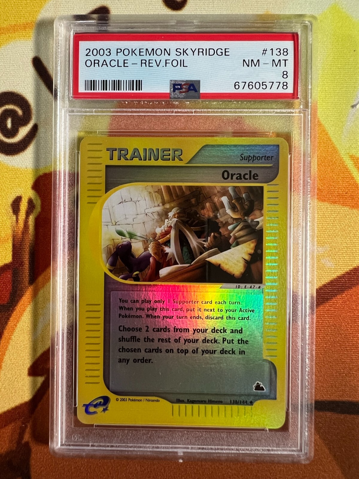 Pokemon tcg 2003 e reader skyridge Oracle reverse foil #138 PSA 8-image