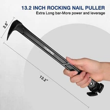 WORKPRO 13" Nail Puller, Cats Paw Pry Bar with Cats Paw and Rocking Nail Puller