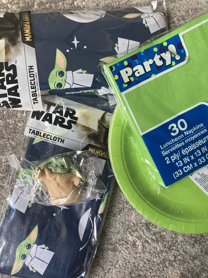 NUEVO Mandalorian Baby Yoda Disney Star Wars Baby Yoda Grogu Decoración Fiesta Cumpleaños Foto 2 de 4