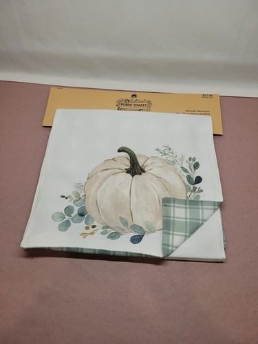 Runner da tavolo reversibile a quadri zucca autunnale e set 4 tovagliette, con tappetino accoppiamento - Foto 2 di 4