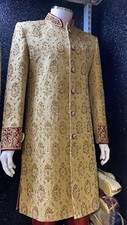 Mens Indian Gold Sherwani Size 40