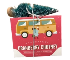 Finchberry Clay & Salt Soak HOLIDAY GIFT BOXED w/ Tiny Tree Cranberry Chutney