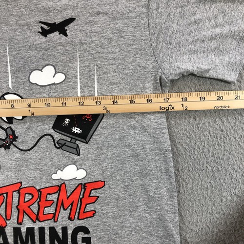Extreme Gaming T Shirt Kids Youth M Gray Graphic Print Video Games Pun - Picture 3 of 11