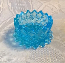 Vintage Blue Open Salt Cellar Dip ￼￼ Find Cut And Block Portland Compan￼y 1863