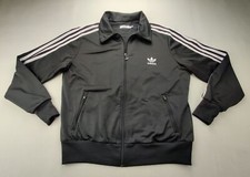 Adidas Teens/Kids XL Black/White Striped Full Zip Long Sleeve Track Jacket