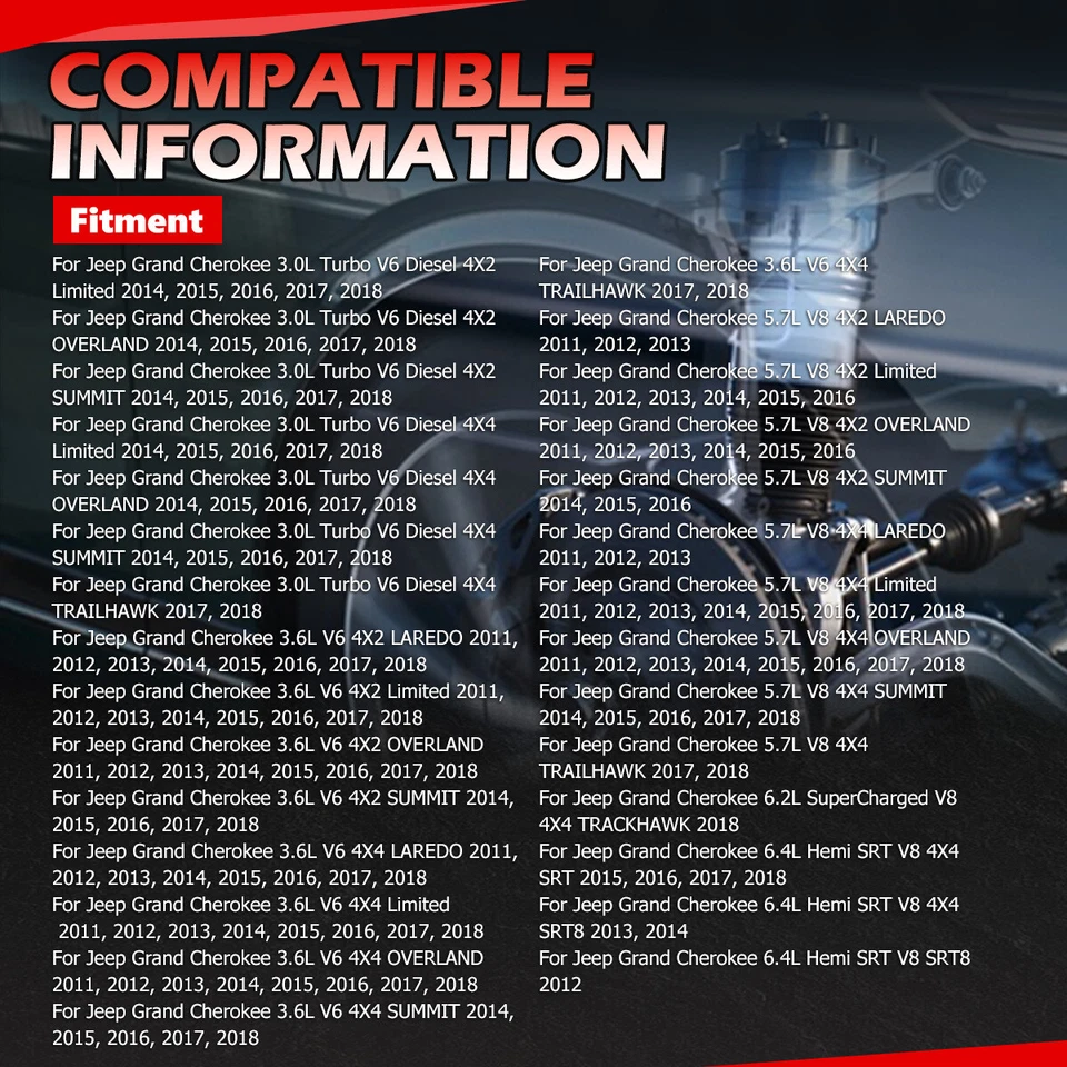 Compresor de suspensión neumática para Jeep Grand Cherokee 2011-2020 3,0 L 3,6 L 68204730AF Foto 3 de 4